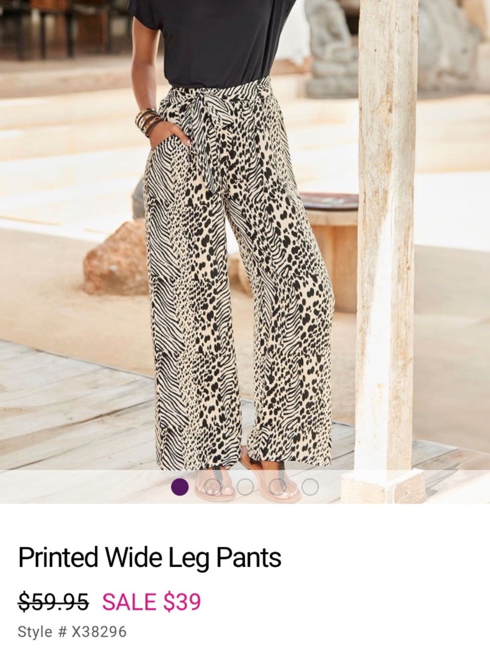 Printed wide leg pants NWT